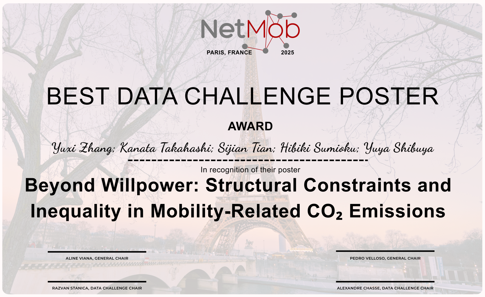 Certificate: Best Data Challenge Poster